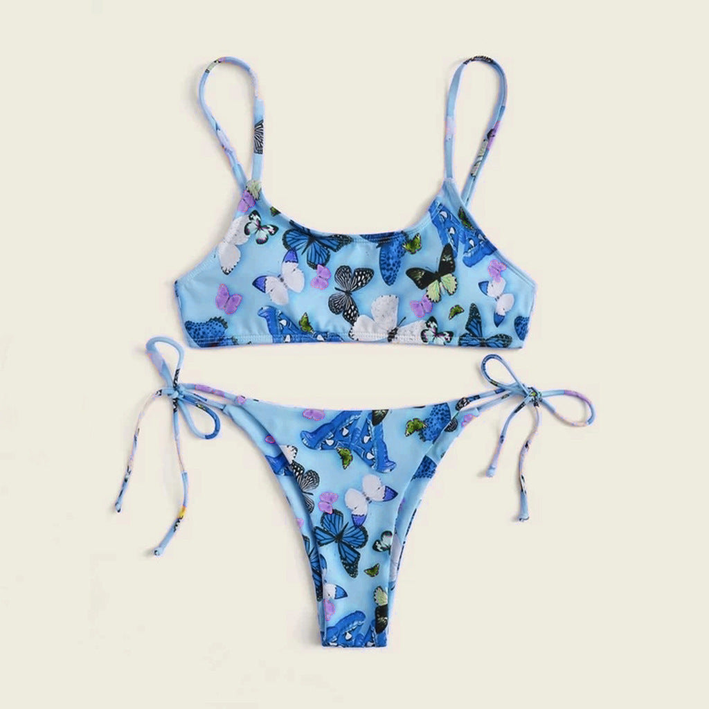 Summer Flowers Print Bikini Sexy Beach Swimming Suit Fashion Push up Swimsuit Womens Clothing
