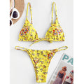 Summer Flowers Print Bikini Sexy Beach Swimming Suit Fashion Push up Swimsuit Womens Clothing